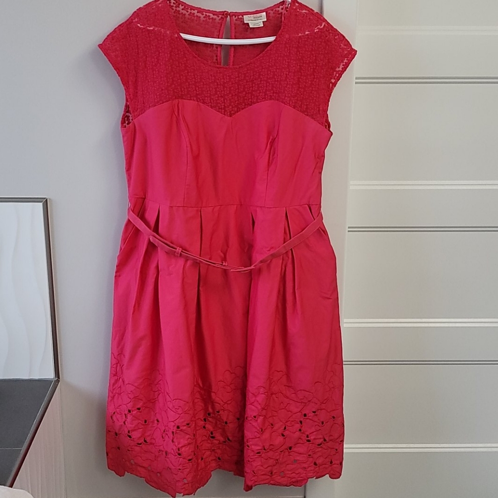 Nicolette Mason hot pink dress.  Size 18.